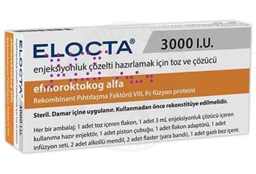 ELOCTA 3000 IU IV ENJEKSIYONLUK COZELTI HAZIRLAMAK ICIN TOZ VE COZUCU İlaç Görseli