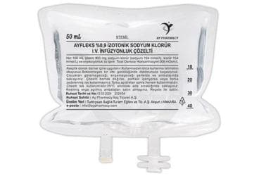 AYFLEKS %0,9 IZOTONIK SODYUM KLORUR I.V. INFUZYONLUK COZELTI 50 ML,SETSIZ İlaç Görseli