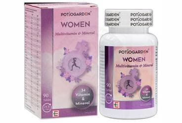 POTIOGARDEN WOMEN MULTIVITAMIN VE MINERAL ICEREN TAKVIYE EDICI GIDA TABLET 90 tablet İlaç Görseli