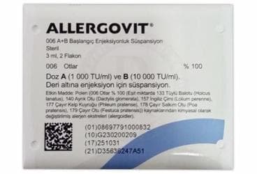 ALLERGOVIT 006 A + B BASLANGIC ENJEKSIYONLUK SUSPANSIYON İlaç Görseli