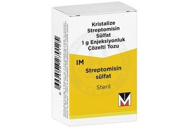 KRISTALIZE STREPTOMISIN SULFAT 1 GR ENJEKSIYONLUK COZELTI TOZU (1 FLAKON) İlaç Görseli