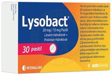 LYSOBACT 20 MG/10 MG PASTIL İlaç Görseli