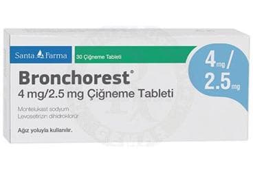 BRONCHOREST 4MG/2,5MG CIGNEME TABLETI (30 ADET) İlaç Görseli