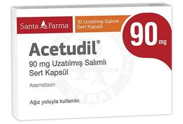 ACETUDIL 90 MG UZATILMIS SALIMLI SERT KAPSUL (10 KAPSUL) İlaç Görseli