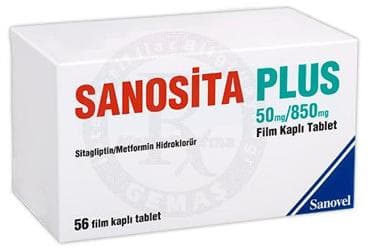 SANOSITA PLUS 50 MG/850 MG FILM KAPLI TABLET (56 TABLET) İlaç Görseli