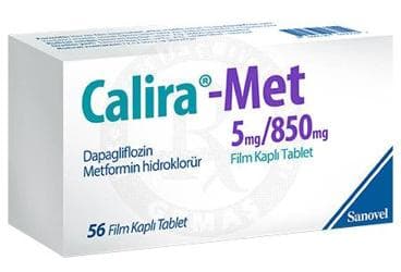 CALIRA-MET 5 MG/850 MG FILM KAPLI TABLET ( 56 TABLET) İlaç Görseli