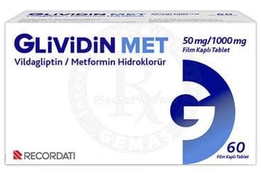 GLIVIDIN MET 50 MG/1000 MG FILMKAPLI TABLET (60ADET) İlaç Görseli