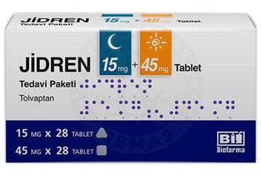JIDREN 15 MG + 45 MG TABLET, TEDAVI PAKETI 56 ADET (28 ADET 15 MG VE 28 ADET 45 MG TABLET) İlaç Görseli
