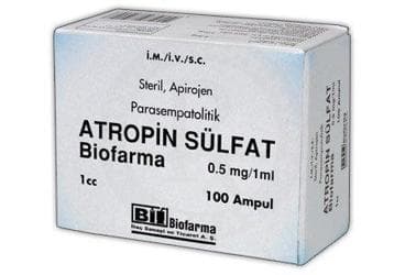 ATROPIN SULFAT BIOFARMA 0,5MG/1ML 100 AMPUL İlaç Görseli