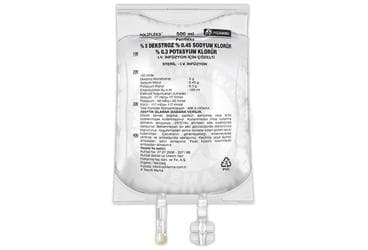 POLIFLEKS %5 DEKSTROZ %0,45 SODYUM KLORUR %0,3 POTASYUM KLORUR SOLUSYON 500 ML SETLI PVC TORBA İlaç Görseli