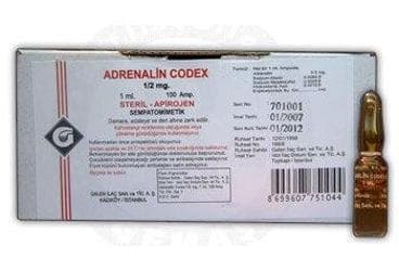 ADRENALIN CODEX 1/2MG 1 ML 100 AMPUL İlaç Görseli