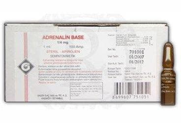 ADRENALIN 1/4MG 1ML 100 AMPUL İlaç Görseli
