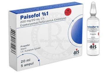 PAISOFOL %1 200 MG/ 20 ML IV. ENJEKSIYONLUK / INFUZYONLUK EMULSIYON İlaç Görseli