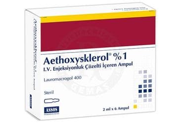 AETHOXYSKLEROL % 1 I.V. ENJEKSIYONLUK COZELTI ICEREN AMPUL ( 2 ML X 6 AMPUL ) İlaç Görseli