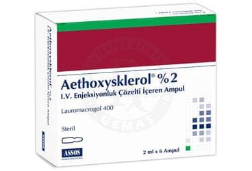 AETHOXYSKLEROL % 2 I.V. ENJEKSIYONLUK COZELTI ICEREN AMPUL ( 2 ML X 6 AMPUL ) İlaç Görseli