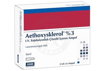 AETHOXYSKLEROL % 3 I.V. ENJEKSIYONLUK COZELTI ICEREN AMPUL ( 2 ML X 6 AMPUL ) İlaç Görseli