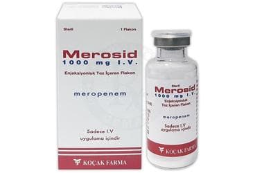 MEROSID 1 GR IV ENJEKTABL TOZ ICEREN 1 FLAKON İlaç Görseli