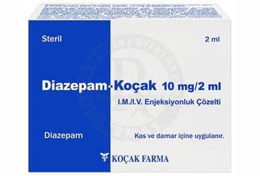DIAZEPAM-KOÇAK 10 MG/2 MLI.M./I.V. ENJEKSIYONLUK COZELTI (10 AMPUL) İlaç Görseli