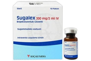 SUGALEX 200 MG/2 ML IV ENJEKSIYONLUK COZELTI (10 FLAKON) İlaç Görseli