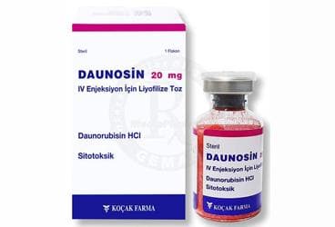 DAUNOSIN 20 MG I.V. ENJEKSIYON ICIN LIYOFILIZE TOZ ( 1 FLAKON) İlaç Görseli