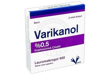 VARIKANOL %0.5 ENJEKSIYONLUK COZELTI İlaç Görseli