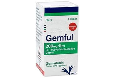 GEMFUL 200 MG/5 ML I.V. INFUZYONLUK KONSANTRE COZELTI (1 FLAKON) İlaç Görseli