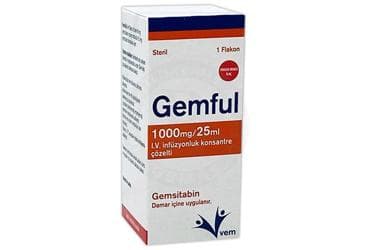 GEMFUL 1000 MG/25 ML I.V. İNFÜZYONLUK KONSANTRE COZELTI (1 FLAKON) İlaç Görseli