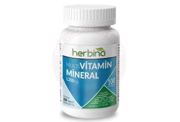 HERBINA MULTIVITAMIN MINERAL ICEREN TAKVIYE EDICI GIDA 1250 mg 200 tablet İlaç Görseli