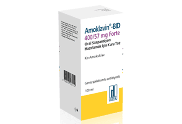 AMOKLAVIN BID 400/57 MG FORTE ORAL SUSPANSIYON HAZIRLAMAK ICIN KURU TOZ (100 ML) İlaç Görseli