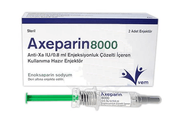 AXEPARIN ANTI XA 8000 IU/0,8 ML ENJEKSIYONLUK COZELTI ICEREN KULLANIMA HAZIR ENJEKTOR (2 ENJEKTOR) İlaç Görseli