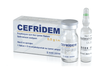 CEFRIDEM 0.5 G I.V. ENJEKSIYON ICIN TOZ ICEREN FLAKON İlaç Görseli