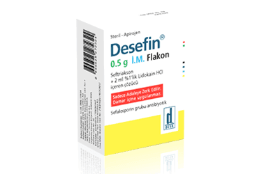 DESEFIN 0,5 G I.M. ENJEKSIYONLUK COZELTI HAZIRLAMAK ICIN TOZ (1 FLAKON) İlaç Görseli