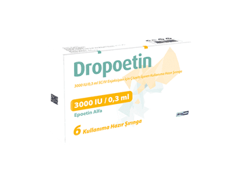 DROPOETIN 3000 IU/0,3 ML SC/IV ENJEKSIYON ICIN COZELTI ICEREN KULLANIMA HAZIR 6 SIRINGA İlaç Görseli