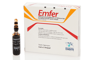 EMFER 100MG/5ML ENJEKSIYON VE INFUZYON ICIN KONSANTRE COZELTI ICEREN 5 AMPUL İlaç Görseli