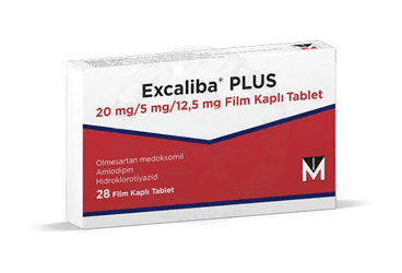 EXCALIBA PLUS 20 MG/ 5 MG/ 12,5 MG FILM KAPLI TABLET (28 TABLET) İlaç Görseli