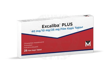 EXCALIBA PLUS 40 MG/ 10 MG/ 25 MG FILM KAPLI TABLET (28 TABLET) İlaç Görseli