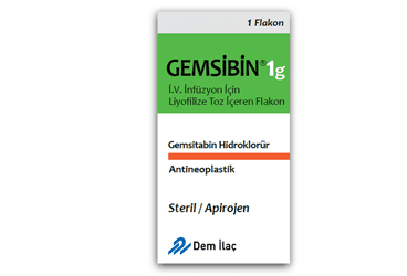 GEMSIBIN 1 G IV INFUZYON ICIN LIYOFILIZE TOZ ICEREN 1 FLAKON İlaç Görseli