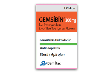 GEMSIBIN 200 MG IV INFUZYON ICIN LIYOFILIZE TOZ ICEREN 1 FLAKON İlaç Görseli