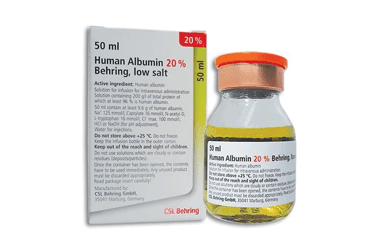 HUMAN ALBUMIN %20 BEHRING (DUSUK TUZ) 50 ML IV INFUZYONLUK COZELTI İlaç Görseli