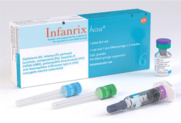 INFANRIX HEXA 0,5 ML ENJEKSIYON ICIN SUSPANSIYON ICEREN HAZIR ENJEKTOR VE LIYOFILIZE TOZ ICEREN FLAKON İlaç Görseli