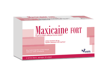 MAXICAINE FORT(80 MG/2ML+ 0,02 MG/2ML) ENJEKSIYONLUK COZELTI ICEREN AMPUL İlaç Görseli