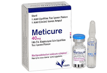 METICURE 40 MG IM/IV ENJ. ICIN LIYOFILIZE TOZ ICEREN FLAKON (1 FLAKON VE 1 COZUCU AMPUL) İlaç Görseli