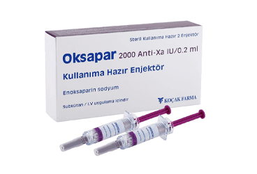 OKSAPAR 2000 ANTI-XA IU/0,2 ML ENJEKSIYONLUK COZELTI ICEREN KULLANIMA HAZIR ENJEKTOR (2 ENJEKTOR) İlaç Görseli