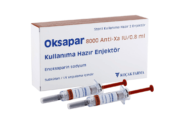 OKSAPAR 8000 ANTI-XA IU/0,8 ML ENJEKSIYONLUK COZELTI ICEREN KULLANIMA HAZIR ENJEKTOR (2 ENJEKTOR) İlaç Görseli