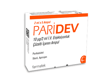PARIDEV 10 MCG/2 ML IV ENJEKSIYONLUK COZELTI ICEREN AMPUL 2 ML 5 AMPUL İlaç Görseli