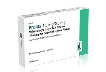 PRALAS 2,5 MG + 0,5 MG / 2,5 ML NEBULIZASYON COZELTISI (20 FLAKON) İlaç Görseli