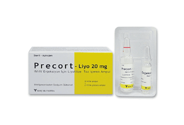 PRECORT-LIYO 20 MG IM/IV ENJEKSIYON ICIN LIYOFILIZE TOZ ICEREN AMPUL İlaç Görseli