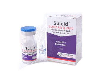 SULCID 0,25/0,125 G IM/IV ENJEKSIYONLUK COZELTI TOZU VE COZUCUSU (1 FLAKON) İlaç Görseli