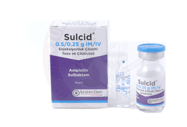 SULCID 0,5/0,25 G IM/IV ENJEKSIYONLUK COZELTI TOZU VE COZUCUSU (1 FLAKON) İlaç Görseli