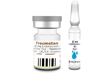 TROCMETAM 20 MG ENJEKSIYONLUK LIYOFILIZE TOZ 1 FLAKON 1 COZUCU AMPUL İlaç Görseli